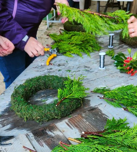 Wreath making workshops at Christmas